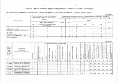 Отчет о проведении специальной оценки труда в МБОУ "Остерская средняя школа" стр 3